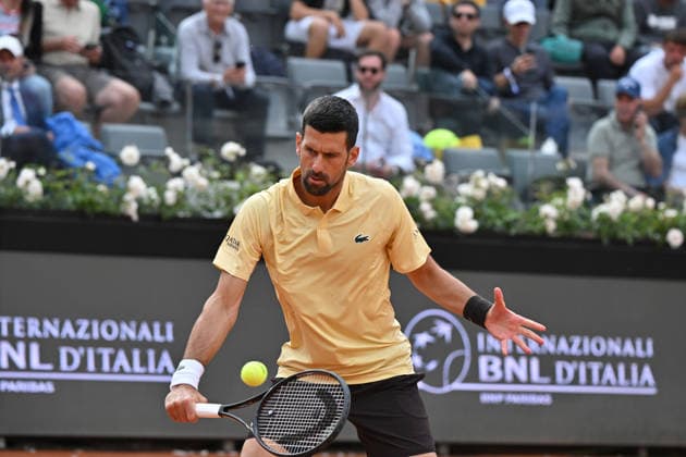 RECORD DATE NOT STATED 8th May 2026, Foro Italico, Rome, Italy; Italian Open Tennis, Day 5; Novak Djokovic SRB in action during men s singles match AllShotLive