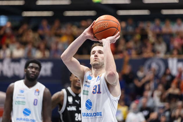 Spencer Reaves (MBC, 31), Syntainics MBC vs. BMA365 Bamberg Baskets, Basketball, 1. Bundesliga, Maenner, 33. Spieltag, Saison 2025 26, 08.05.2026. Weißenfels Stadthalle Sachsen-Anhalt Deutschland