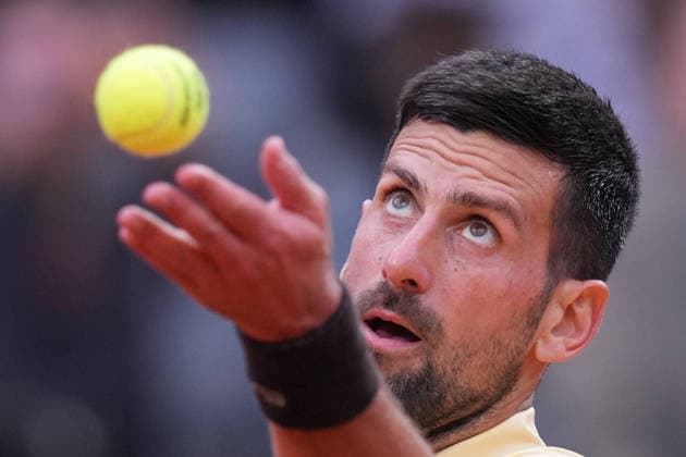 Novak Djokovic (SRB) during the match between Novak Djokovic (SRB) vs Dino Prizmic (CRO) at the Italian Open in Rome, Friday, May 8, 2026. (Alfredo Falcone LaPresse)  Copyright: xAlfredoxFalcone LaPressex