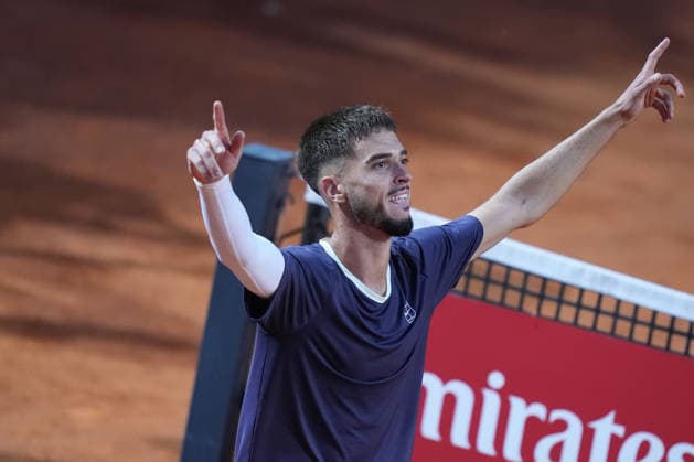 Dino Prizmic (CRO) during the match between Novak Djokovic (SRB) vs Dino Prizmic (CRO) at the Italian Open in Rome, Friday, May 8, 2026. (Alfredo Falcone LaPresse)  Copyright: xAlfredoxFalcone LaPressex