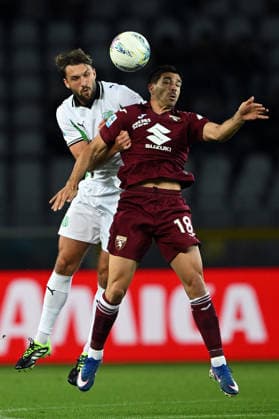 Cm Torino 08 05 2026 - campionato di calcio serie A Torino-Sassuolo foto Cristiano Mazzi Image nella foto: Sebastian Walukiewicz-Giovanni Simeone 