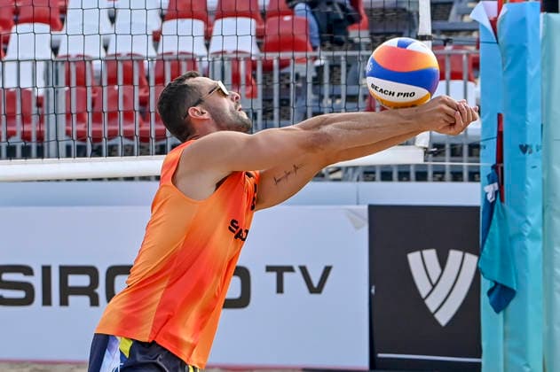 May 8, 2026, Madrid, Madrid, Spain: NATHAN MATOS of Spain during the men s preliminary round match (Pool C) between the German national team, Nationalteam and the Spanish national team, held at the Beach Pro Tour Futures Madrid 2026 at the Parque Deportivo Puerta de Hierro on May 8, 2026, in Madrid, Spain. Madrid Spain - ZUMAc312 20260508_zsp_c312_018 Copyright: xOscarxManuelxSanchezx