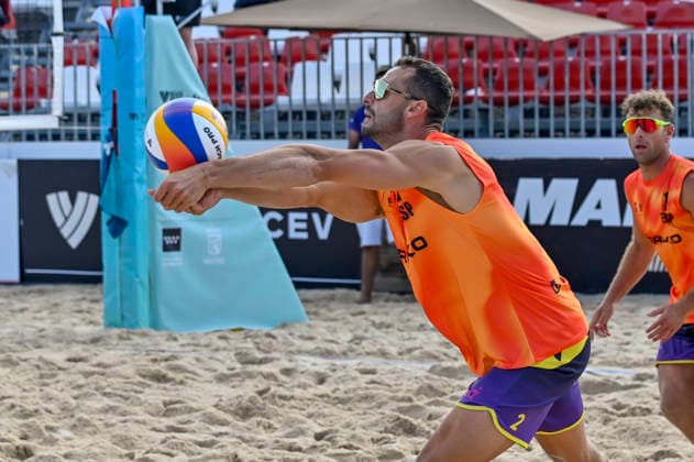 May 8, 2026, Madrid, Madrid, Spain: NATHAN MATOS of Spain during the men s preliminary round match (Pool C) between the German national team, Nationalteam and the Spanish national team, held at the Beach Pro Tour Futures Madrid 2026 at the Parque Deportivo Puerta de Hierro on May 8, 2026, in Madrid, Spain. Beach Pro Tour Futures Madrid 2026 (Men s) - 05.08.26 (Day Two)  - ZUMAc312 20260508_zsp_c312_026 Copyright: xOscarxManuelxSanchezx