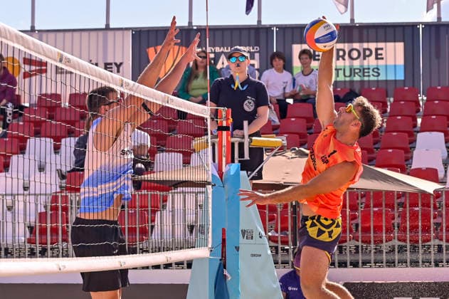 May 8, 2026, Madrid, Madrid, Spain: PABLO PEREZ SUAREZ of Spain during the men s preliminary round match (Pool C) between the German national team, Nationalteam and the Spanish national team, held at the Beach Pro Tour Futures Madrid 2026 at the Parque Deportivo Puerta de Hierro on May 8, 2026, in Madrid, Spain. Madrid Spain - ZUMAc312 20260508_zsp_c312_057 Copyright: xOscarxManuelxSanchezx