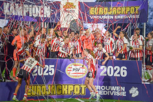 Eindhoven, Netherlands - May 08, PSV is champions of the Netherlands and receiving the trophee the game between PSV and ADO women at de Hertgang, Eindhoven Copyright: xArnexvanxderxBenx xSPPx Sportspressphoto_SPR142864