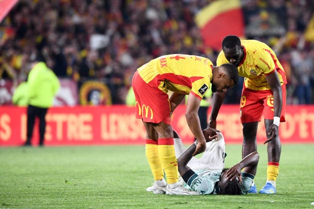 RC Lens v FC Nantes - Ligue 1 McDonald s 2025 2026 14 Matthieu UDOL (rcl) - 19 Abdallah SIMA (rcl) - 06 Chidozie AWAZIEM (fcn) during the Ligue 1 McDonald s match between Lens and Nantes at Stade Bollaert-Delelis on May 8, 2026 in Lens, France. Lens France  Copyright: xFEPx 776348389