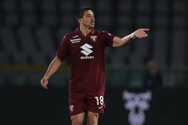Turin, Italy, 8th May 2026. Giovanni Simeone of Torino FC reacts after scoring to level the game at 1-1 during the Torino vs Sassuolo Serie A match at Stadio Grande Torino, Turin. Picture credit should read: Jonathan Moscrop Sportimage EDITORIAL USE ONLY. No use with unauthorised audio, video, data, fixture lists, club league logos or live services. Online in-match use limited to 120 images, no video emulation. No use in betting, games or single club league player publications. SPI_042_JM_TORO_SASSUOLO SPI-4758-0042