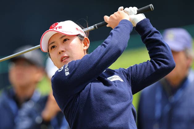 WEST CALDWELL, NJ - MAY 08: Youmin Hwang of the Republic oc Korea tees off at the tenth tee during the second round of the Mizuho Americas Open on May 7, 2026 at Mountain Ridge Country Club in West Caldwell, New Jersey. (Photo by Rich Graessle Icon Sportswire) GOLF: MAY 08 LPGA, Golf Damen Mizuho Americas Open EDITORIAL USE ONLY Icon260508252742