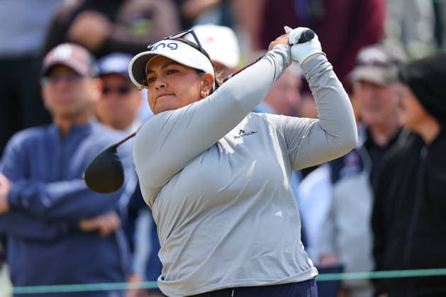 WEST CALDWELL, NJ - MAY 08: Lizette Salas of the United States tees off at the tenth tee during the second round of the Mizuho Americas Open on May 7, 2026 at Mountain Ridge Country Club in West Caldwell, New Jersey. (Photo by Rich Graessle Icon Sportswire) GOLF: MAY 08 LPGA, Golf Damen Mizuho Americas Open EDITORIAL USE ONLY Icon260508252812