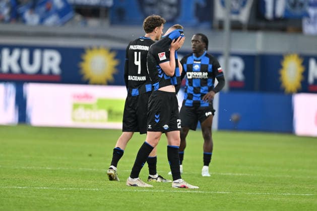 Paderborn, Home Deluxe Arena, 08.05.26, GER, Herren, 2.Bundesliga, Saison 2025-2026, SC Paderborn 07 - Karlsruher SC Bild: Tjark SCHELLER (Paderborn) DFL regulations prohibit any use of photographs as image sequences and or quasi-video. NRW Deutschland *** Paderborn, Home Deluxe Arena, 08 05 26, GER, Herren, 2 Bundesliga, Saison 2025 2026, SC Paderborn 07 Karlsruher SC Bild Tjark SCHELLER Paderborn DFL regulations prohibit any use of photographs as image sequences and or quasi video NRW Germany