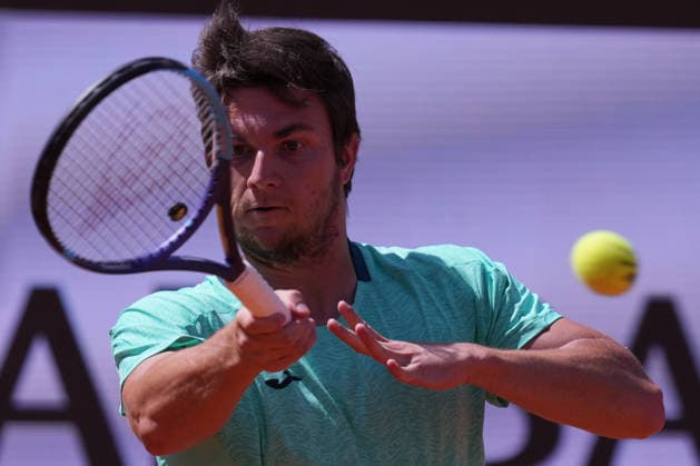 Miomir Kecmqnovic (SRB) during the match between Andrey Rublev vs Miomir Kecmqnovic (SRB) at the Italian Open in Rome, Saturday, May 9, 2026. (Alfredo Falcone LaPresse)  Copyright: xAlfredoxFalcone LaPressex