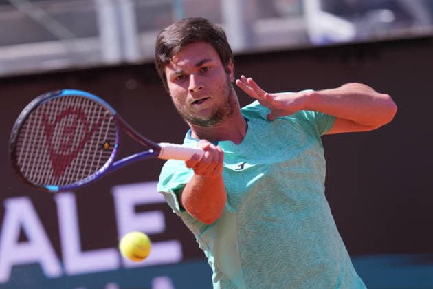 Miomir Kecmqnovic (SRB) during the match between Andrey Rublev vs Miomir Kecmqnovic (SRB) at the Italian Open in Rome, Saturday, May 9, 2026. (Alfredo Falcone LaPresse)  Copyright: xAlfredoxFalcone LaPressex