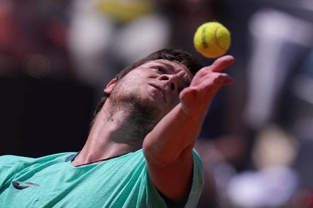 Miomir Kecmqnovic (SRB) during the match between Andrey Rublev vs Miomir Kecmqnovic (SRB) at the Italian Open in Rome, Saturday, May 9, 2026. (Alfredo Falcone LaPresse)  Copyright: xAlfredoxFalcone LaPressex