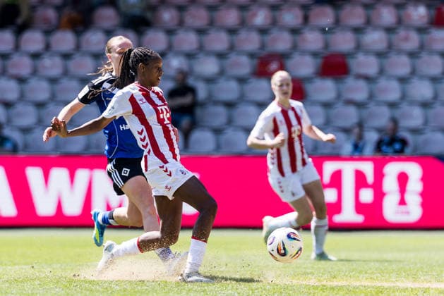 Google Pixel Frauen-Bundesliga, 1. FC Köln - Hamburger SV; 09.05.2026 Lydia Andrade (1. FC Köln, 17) schießt das 1:0, Tor Google Pixel Frauen-Bundesliga, 1. FC Köln - Hamburger SV, Köln, Franz-Kremer-Stadion am 09.05.2026 DFB REGULATIONS PROHIBIT ANY USE OF PHOTOGRAPHS AS IMAGE SEQUENCES AND OR QUASI-VIDEO. Copyright: xBEAUTIFULxSPORTS Wunderlx