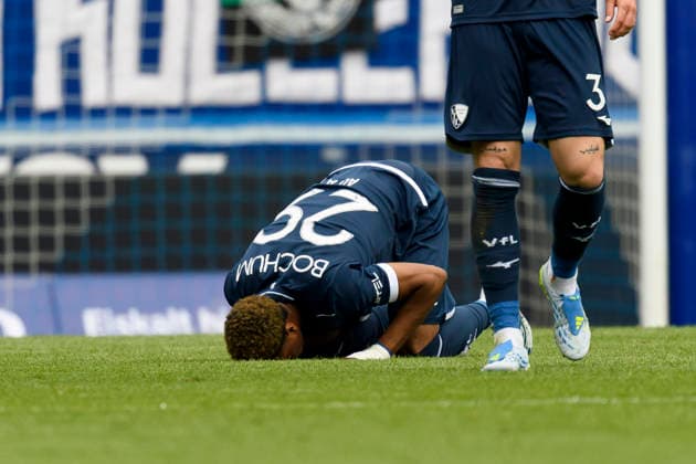 Farid Alfa-Ruprecht (VfL Bochum) Torjubel, jubelt nach seinem Treffer zum 1:1 waehrend des spiels der 2. Bundesliga zwischen VfL Bochum und Hannover 96, Vonovia Ruhrstadion am 09. May 2026 in Bochum, Deutschland. (Foto von Max Maiwald DeFodi Images) +++ Farid Alfa-Ruprecht (VfL Bochum) celebrates after scoring his team s first goal during the 2. Bundesliga match between VfL Bochum and Hannover 96 at Vonovia Ruhrstadion on May 9, 2026 in Bochum, Germany. (Photo by Max Maiwald DeFodi Images) (Photo by Max Maiwald DeFodi Images) -