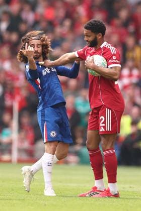 Joe Gomez of Liverpool shoves Marc Cucurella of Chelsea Liverpool v Chelsea, Premier League, Football, Anfield, Liverpool , UK - 09 May 2026Liverpool Anfield United Kingdom EDITORIAL USE ONLY No use with unauthorised audio, video, data, fixture lists, club league logos or live services. Online in-match use limited to 120 images, no video emulation. No use in betting, games or single club league player publications.  Copyright: xRyanxBrowne Shutterstockx 16861683cp