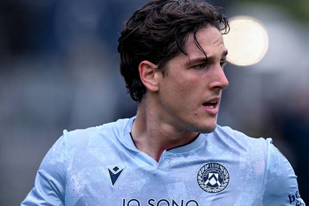 Udinese s Nicolo Zaniolo in action during the Serie A soccer match between Cagliari Calcio and Udinese at the Unipol Domus in Cagliari, Sardinia - Saturday 9th May. - Soccer  Copyright: xGianlucaxZuddas LaPressex