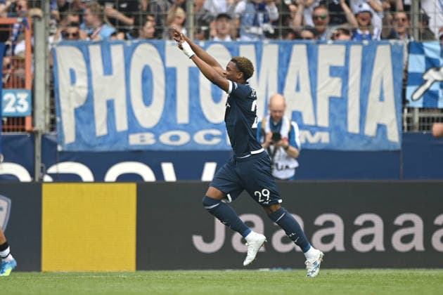 Farid ALFA-RUPRECHT (BO) jubelt nach seinem Tor zum 1-1, jubelnd, Jubel, Begeisterung, Freude, Emotion Fussball 2. Bundesliga, 33. Spieltag, VfL Bochum (BO) - Hannover 96 1-1 am 09.05.2026 im Vonovia Ruhrstadion Bochum Deutschland. DFL regulations prohibit any use of photographs as image sequences and or quasi-video Â