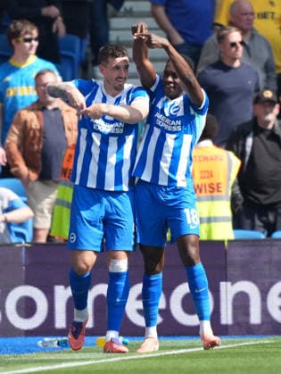 Brighton and Hove Albion v Wolverhampton, Premier League, Football, Amex Stadium, Brighton, UK - 09 May 2026 GOAL 2-0. Lewis Dunk of Brighton celebrates after scoring the second goal for Brighton. Brighton Amex Stadium Brighton UK, UK NEWSPAPERS OUT Copyright: xSeanxRyanx