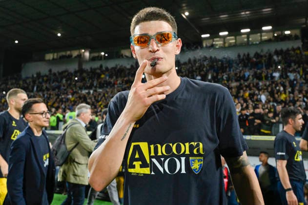 Frosinone s Ilias Koutsoupias during the Serie BKT soccer match between Frosinone and Mantova at the Frosinone™s Benito Stirpe stadium, Italy - Friday, May 08, 2026 - Soccer ( Photo by Fabrizio Corradetti LaPresse )  Copyright: xFabrizioxCorradetti LaPressex