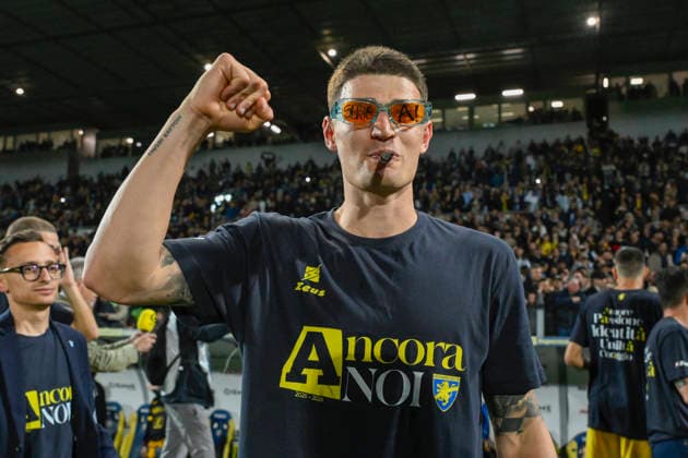 Frosinone s Ilias Koutsoupias during the Serie BKT soccer match between Frosinone and Mantova at the Frosinone™s Benito Stirpe stadium, Italy - Friday, May 08, 2026 - Soccer ( Photo by Fabrizio Corradetti LaPresse )  Copyright: xFabrizioxCorradetti LaPressex