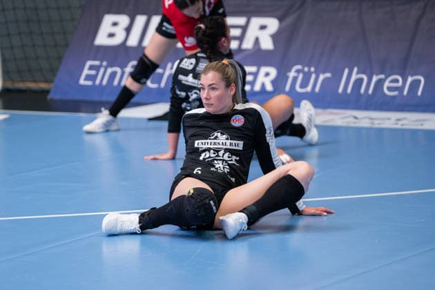 HSG Blomberg-Lippe (GER) vs. Thueringer HC (GER) Handball, 1. Handball Bundesliga Frauen, Halbfinale, Spiel 3, 9.5.2026, Saision 2025 2026, Blomberg Nathalie Hendrikse (Thueringer HC, 06) beim Aufwaermen Blomberg Sporthalle an der Ulmenallee Deutschland