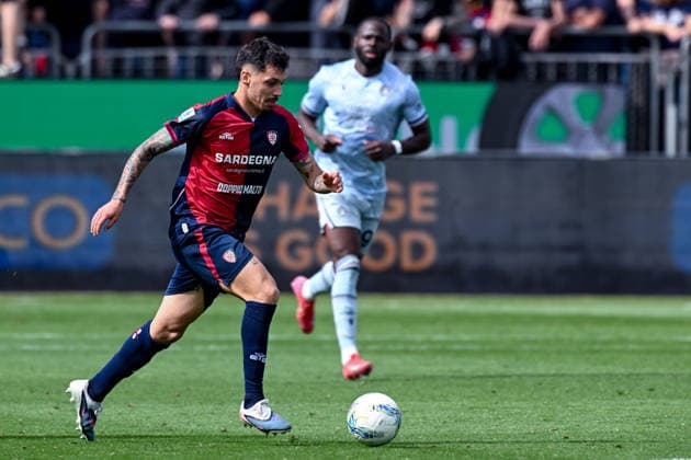 Cagliari s Gianuca Gaetano in action during the Serie A soccer match between Cagliari Calcio and Udinese at the Unipol Domus in Cagliari, Sardinia - Saturday 9th May. - Soccer  Copyright: xGianlucaxZuddas LaPressex