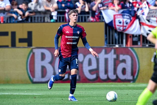 Cagliari s Juan Martin Rodriguez Camejo in action during the Serie A soccer match between Cagliari Calcio and Udinese at the Unipol Domus in Cagliari, Sardinia - Saturday 9th May. - Soccer  Copyright: xGianlucaxZuddas LaPressex