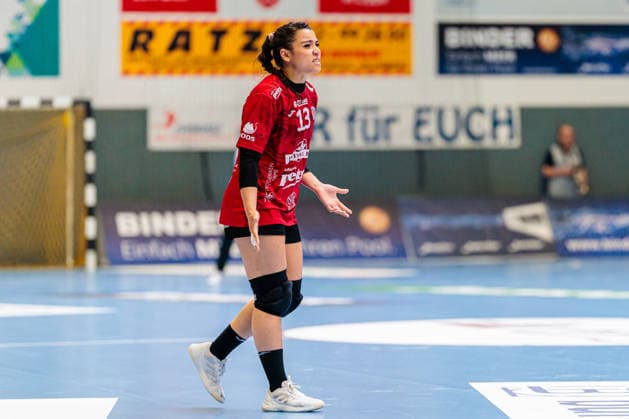 Giulia Guarieiro (Thueringer HC, 13) GER, HSG Blomberg-Lippe vs. Thueringer HC, Handball, 1. Bundesliga Frauen, Play-Offs, Halbfinale, Spiel 3, 09.05.2026 GER, HSG Blomberg-Lippe vs. Thueringer HC, Handball, 1. Bundesliga Frauen, Play-Offs, Halbfinale, Spiel 3, 09.05.2026 Blomberg Copyright: xEibner-Pressefoto JanxRollingerx EP_JSK