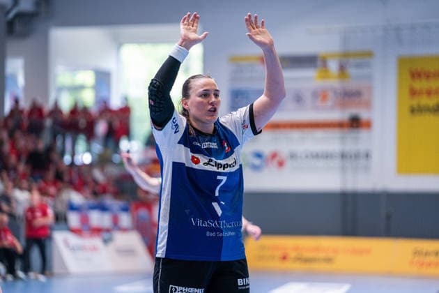 HSG Blomberg-Lippe (GER) vs. Thueringer HC (GER) Handball, 1. Handball Bundesliga Frauen, Halbfinale, Spiel 3, 9.5.2026, Saision 2025 2026, Blomberg Diana Magnusdottir (HSG Blomberg-Lippe, 07) jubelt Blomberg Sporthalle an der Ulmenallee Deutschland