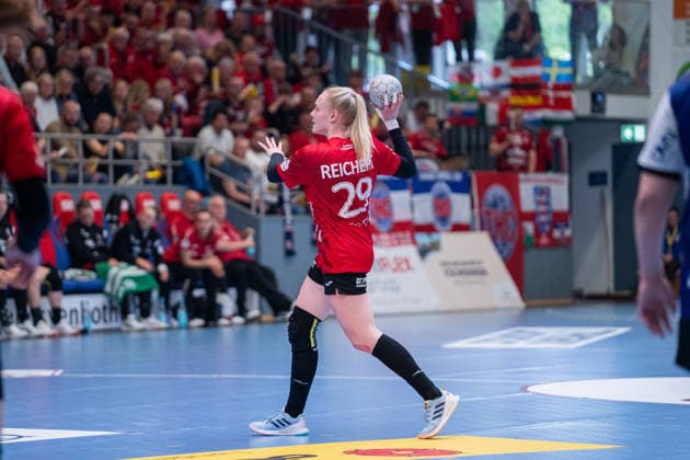 HSG Blomberg-Lippe (GER) vs. Thueringer HC (GER) Handball, 1. Handball Bundesliga Frauen, Halbfinale, Spiel 3, 9.5.2026, Saision 2025 2026, Blomberg Johanna Reichert (Thueringer HC, 29) beim Spielaufbau Blomberg Sporthalle an der Ulmenallee Deutschland