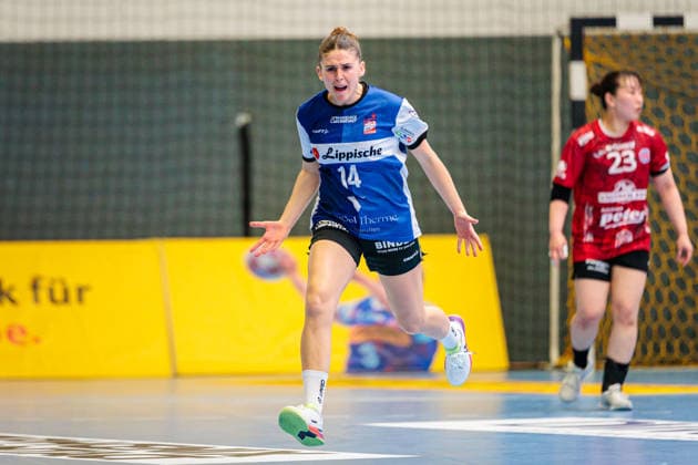 Ona Vegue (HSG Blomberg-Lippe, 14) im Torjubel GER, HSG Blomberg-Lippe vs. Thueringer HC, Handball, 1. Bundesliga Frauen, Play-Offs, Halbfinale, Spiel 3, 09.05.2026 GER, HSG Blomberg-Lippe vs. Thueringer HC, Handball, 1. Bundesliga Frauen, Play-Offs, Halbfinale, Spiel 3, 09.05.2026 Blomberg Copyright: xEibner-Pressefoto JanxRollingerx EP_JSK