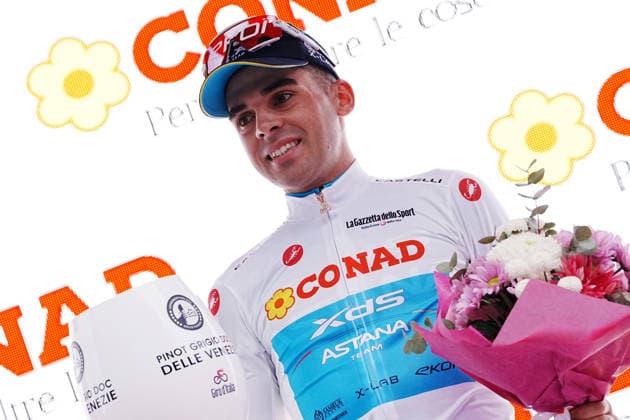 Conad - Guillermo Thomas Silva (XDS Astana Team) White Jersey during Stage 2 of the Giro d™Italia, from Burgas to Veliko Tarnovo, Bulgaria, Saturday, May 9, 2026.  Copyright: xGianxMattiaxD Alberto LaPressex