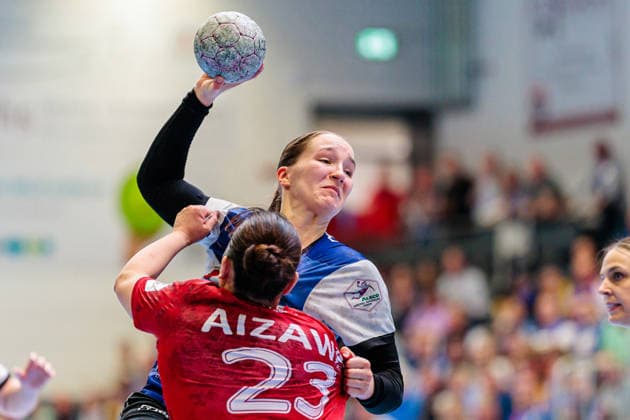 v.l. Natsuki Aizawa (Thueringer HC, 23), Nieke Kuehne (HSG Blomberg-Lippe, 09) GER, HSG Blomberg-Lippe vs. Thueringer HC, Handball, 1. Bundesliga Frauen, Play-Offs, Halbfinale, Spiel 3, 09.05.2026 GER, HSG Blomberg-Lippe vs. Thueringer HC, Handball, 1. Bundesliga Frauen, Play-Offs, Halbfinale, Spiel 3, 09.05.2026 Blomberg Copyright: xEibner-Pressefoto JanxRollingerx EP_JSK