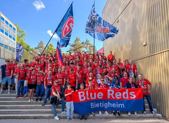 09.05.2026, Deutschland, Backnang, Handball 2. Bundesliga, HC Oppenweiler Backnang vs. SG BBM Bietigheim, BBM Fans vor dem Spiel
