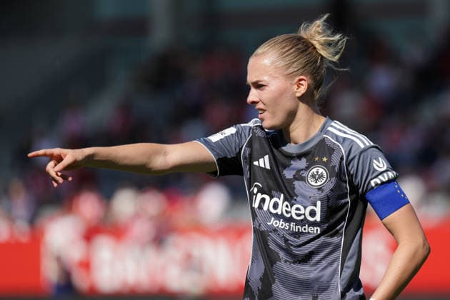 09.05.2026, xgrfx, Fussball Google Pixel Frauen-Bundesliga, FC Bayern Muenchen - Eintracht Frankfurt v.l. Laura Freigang (Eintracht Frankfurt) (DFL DFB REGULATIONS PROHIBIT ANY USE OF PHOTOGRAPHS as IMAGE SEQUENCES and or QUASI-VIDEO) Muenchen