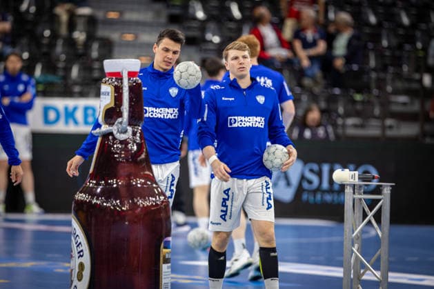 DAIKIN HBL: SG Flensburg-Handewitt vs TBV Lemgo Lippe; 09.05.26 TBV Lemgo Lippe beim Warm Up DAIKIN HBL: SG Flensburg-Handewitt vs TBV Lemgo Lippe, GP JOULE Arena am 09.05.26 Copyright: xBEAUTIFULxSPORTS MarioxM.xKobergx