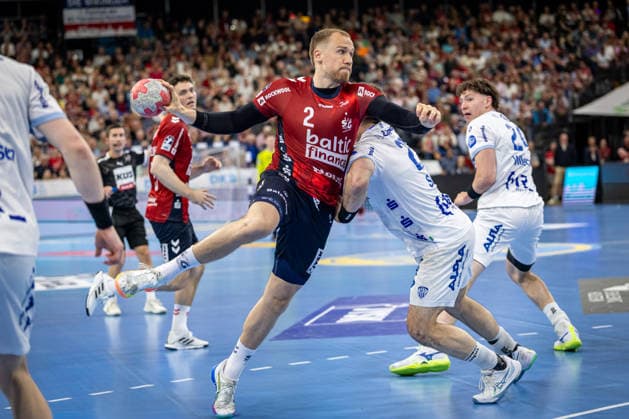 DAIKIN HBL: SG Flensburg-Handewitt vs TBV Lemgo Lippe; 09.05.26 Simon Pytlick (Nr.02, SG Flensburg-Handewitt) im Angriff DAIKIN HBL: SG Flensburg-Handewitt vs TBV Lemgo Lippe, GP JOULE Arena am 09.05.26 Copyright: xBEAUTIFULxSPORTS MarioxM.xKobergx