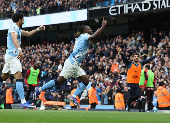 21.02.2026 Manchester City v Brentford, Premier League, Etihad Stadium, Manchester Times Photographer Bradley Ormesher. 09.05.2026 Manchester City v Brentford, Premier League, Etihad Stadium, Manchester Jeremy Doku of Manchester City scores and celebrates 1-0 Times Photographer Bradley Ormesher.  Copyright: xBradleyxOrmesherx NINTCHDBPICT001079405334