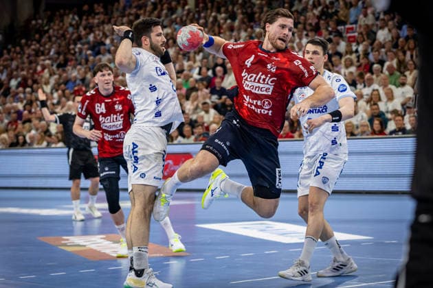 DAIKIN HBL: SG Flensburg-Handewitt vs TBV Lemgo Lippe; 09.05.26 Johannes Golla (Nr.04, SG Flensburg-Handewitt) im Angriff DAIKIN HBL: SG Flensburg-Handewitt vs TBV Lemgo Lippe, GP JOULE Arena am 09.05.26 Copyright: xBEAUTIFULxSPORTS MarioxM.xKobergx