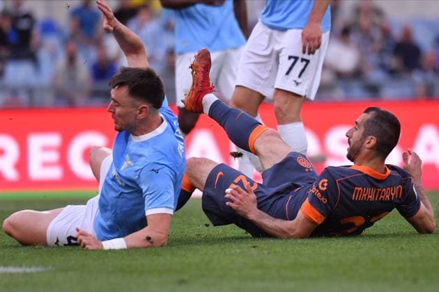 Foto IPP Luciano Adriani Roma 09 05 2026 Campionato di calcio Serie A Tim 2025-2026 Lazio vs Inter Nella foto: Il gol di Eenrikh MKHITARYAN Italy Photo Press - World Copyright Roma italy Italia ITALY  Copyright: xR4924_italyphotopressx