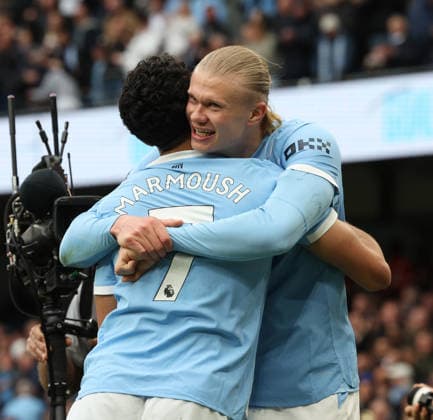 21.02.2026 Manchester City v Brentford, Premier League, Etihad Stadium, Manchester Times Photographer Bradley Ormesher. 09.05.2026 Manchester City v Brentford, Premier League, Etihad Stadium, Manchester Erling Haaland of Manchester City scores 2-0 Times Photographer Bradley Ormesher.  Copyright: xBradleyxOrmesherx NINTCHDBPICT001079408019