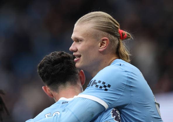 21.02.2026 Manchester City v Brentford, Premier League, Etihad Stadium, Manchester Times Photographer Bradley Ormesher. 09.05.2026 Manchester City v Brentford, Premier League, Etihad Stadium, Manchester Erling Haaland of Manchester City scores 2-0 and celebrates Times Photographer Bradley Ormesher.  Copyright: xBradleyxOrmesherx NINTCHDBPICT001079408750