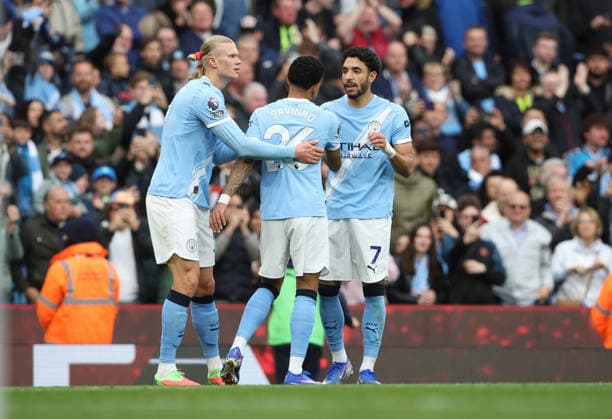 21.02.2026 Manchester City v Brentford, Premier League, Etihad Stadium, Manchester Times Photographer Bradley Ormesher. 09.05.2026 Manchester City v Brentford, Premier League, Etihad Stadium, Manchester Omar Marmoush of Manchester City scores 3-0 Times Photographer Bradley Ormesher.  Copyright: xBradleyxOrmesherx NINTCHDBPICT001079411437