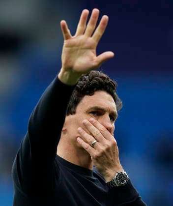 Manchester, England, 9th May 2026. Keith Andrews manager of Brentford during the Manchester City vs Brentford Premier League match at the Etihad Stadium, Manchester. Picture credit should read: Andrew Yates Sportimage EDITORIAL USE ONLY. No use with unauthorised audio, video, data, fixture lists, club league logos or live services. Online in-match use limited to 120 images, no video emulation. No use in betting, games or single club league player publications. SPI_030_AY_MAN_CITY_BRENTFORD SPI-4788-0034