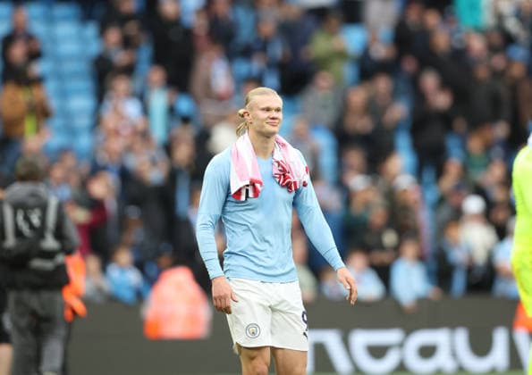 21.02.2026 Manchester City v Brentford, Premier League, Etihad Stadium, Manchester Times Photographer Bradley Ormesher. 09.05.2026 Manchester City v Brentford, Premier League, Etihad Stadium, Manchester Erling Haaland of Manchester City at end of game Times Photographer Bradley Ormesher.  Copyright: xBradleyxOrmesherx NINTCHDBPICT001079412506