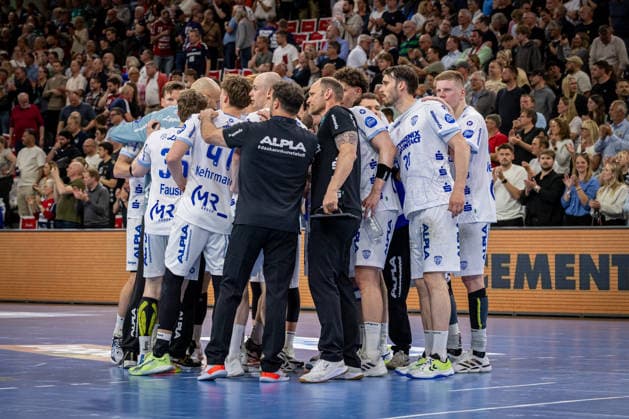 DAIKIN HBL: SG Flensburg-Handewitt vs TBV Lemgo Lippe; 09.05.26 Team TBV Lemgo Lippe nach dem Spiel DAIKIN HBL: SG Flensburg-Handewitt vs TBV Lemgo Lippe, GP JOULE Arena am 09.05.26 Copyright: xBEAUTIFULxSPORTS MarioxM.xKobergx