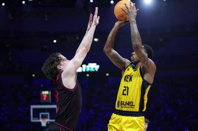 May 9, 2026, Badalona, Barcelona, Spain: James Nunnally of AEK BC in action during the Final Four Basketball Champions League Final basketball match played between AEK BC and Rytas Vilnius at Palau Olimpic Badalona on May 09, 2026 in Badalona, Barcelona, Spain. Badalona Spain - ZUMAa181 20260509_zaa_a181_404 Copyright: xJavierxBorregox