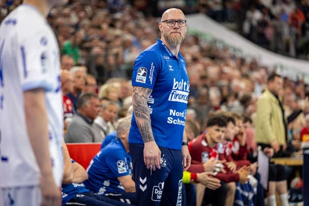 DAIKIN HBL: SG Flensburg-Handewitt vs TBV Lemgo Lippe; 09.05.26 Ales Pajovic Trainer (Trainer, SG Flensburg-Handewitt) DAIKIN HBL: SG Flensburg-Handewitt vs TBV Lemgo Lippe, GP JOULE Arena am 09.05.26 Copyright: xBEAUTIFULxSPORTS MarioxM.xKobergx