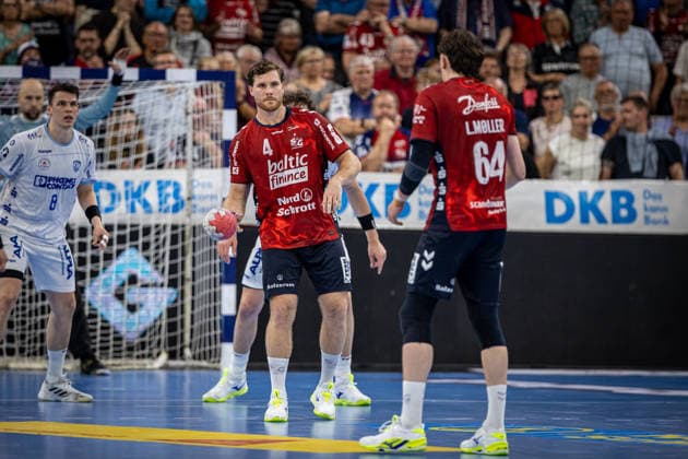 DAIKIN HBL: SG Flensburg-Handewitt vs TBV Lemgo Lippe; 09.05.26 SG Flensburg-Handewitt im Angriff DAIKIN HBL: SG Flensburg-Handewitt vs TBV Lemgo Lippe, GP JOULE Arena am 09.05.26 Copyright: xBEAUTIFULxSPORTS MarioxM.xKobergx